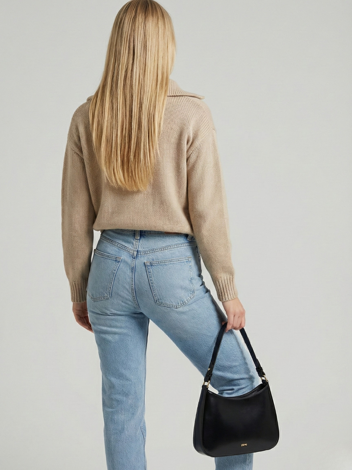 Cleo – Small Vegan Leather Shoulder Bag, Classic Hobo Bag