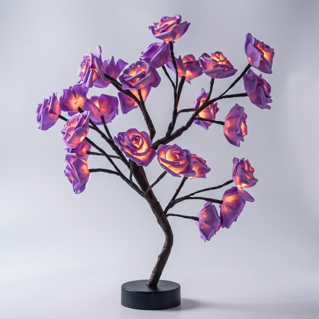 Eternal Rose Ambient Light Sculpture - Handcrafted Floral Lamp with USB & Battery Power