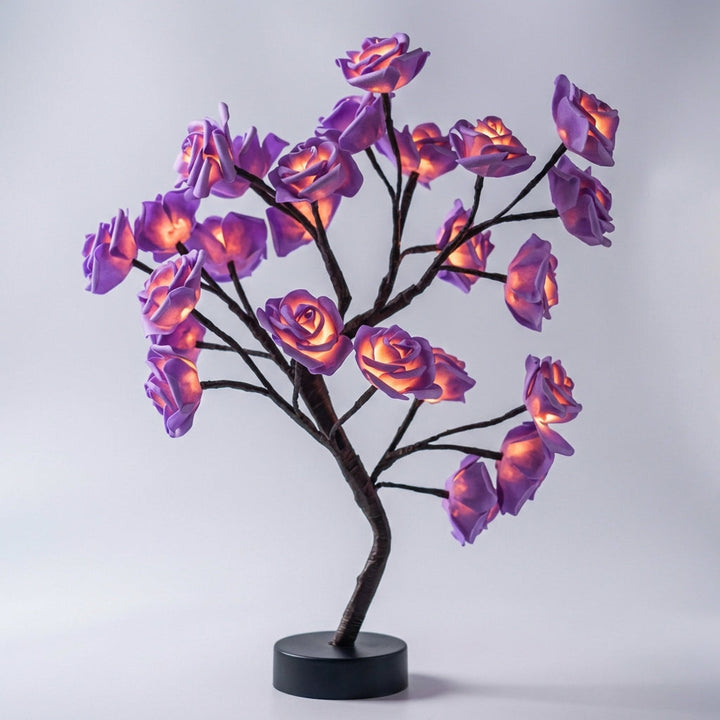 Eternal Rose Ambient Light Sculpture - Handcrafted Floral Lamp with USB & Battery Power