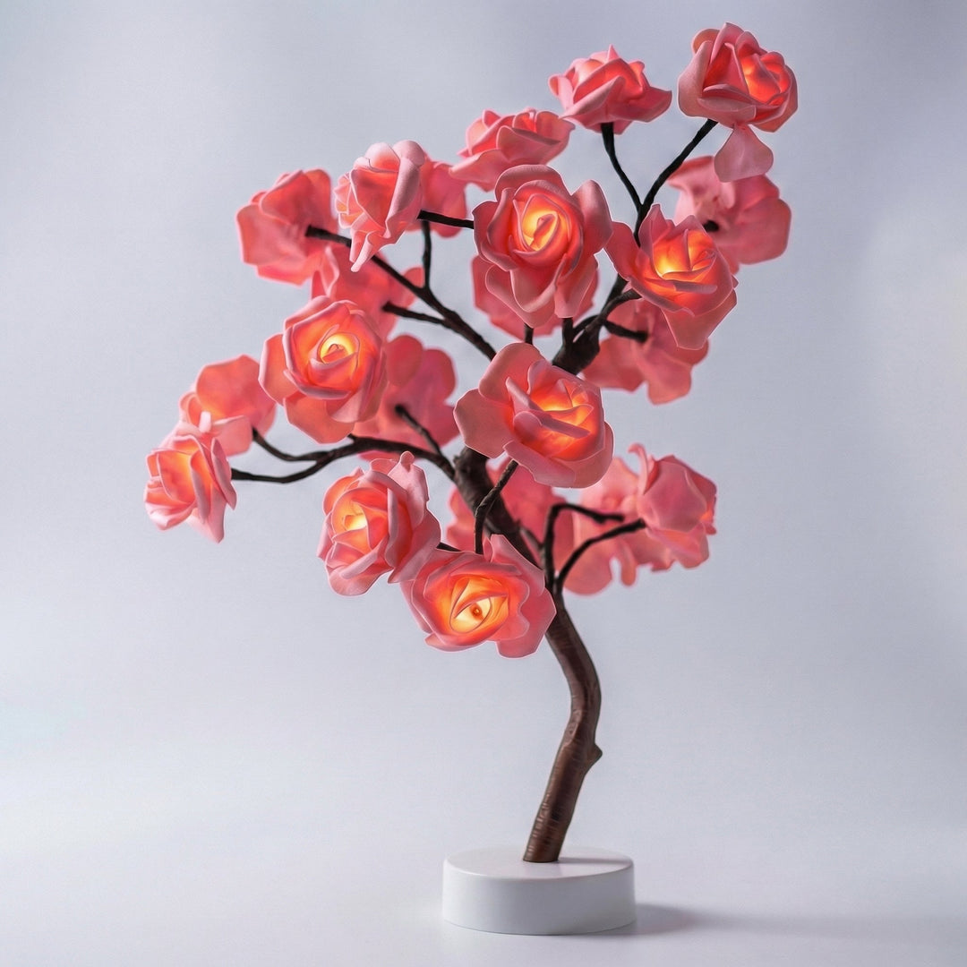 Eternal Rose Ambient Light Sculpture - Handcrafted Floral Lamp with USB & Battery Power
