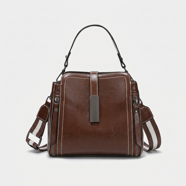 Harlow – Small Vegan Leather Crossbody Satchel, Top Handle Bag