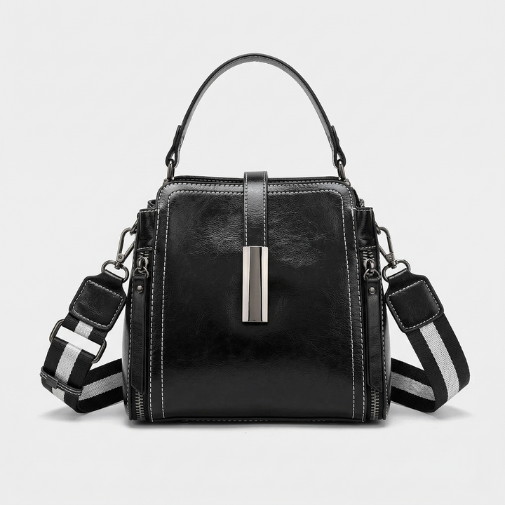 Harlow – Small Vegan Leather Crossbody Satchel, Top Handle Bag