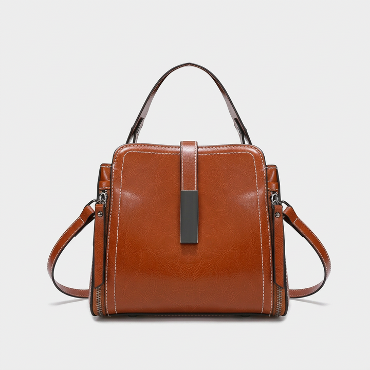 Harlow – Small Vegan Leather Crossbody Satchel, Top Handle Bag