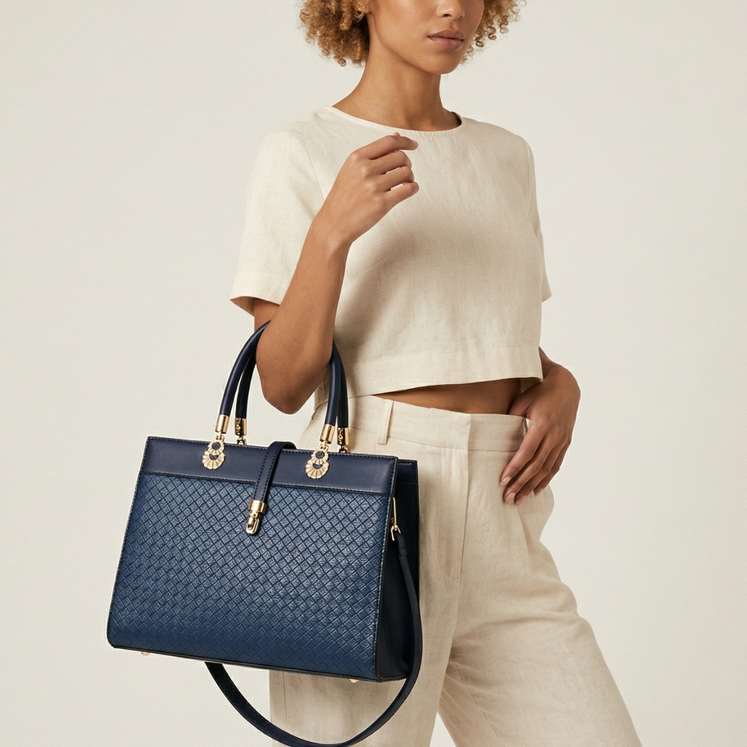 Harlow – Structured Vegan Cowhide Top Handle Handbag
