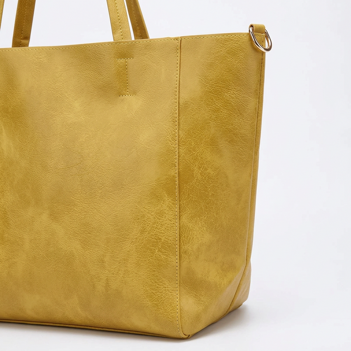 Haven – Large Vegan Cowhide Tote Bag with Pouch