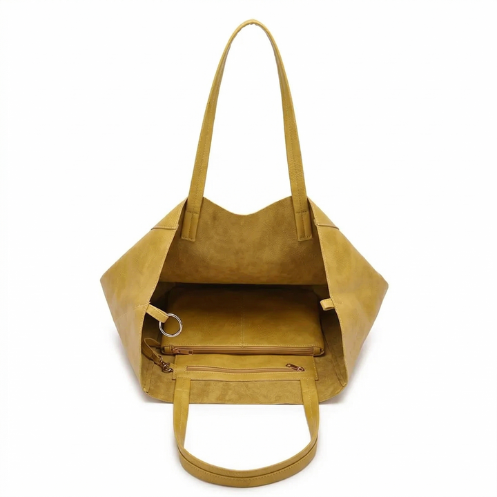 Haven – Large Vegan Cowhide Tote Bag with Pouch