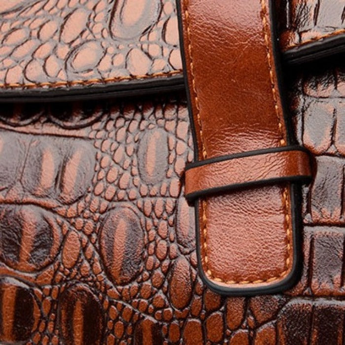 Vesper – Croc Embossed Cowhide Shoulder Bag for Women