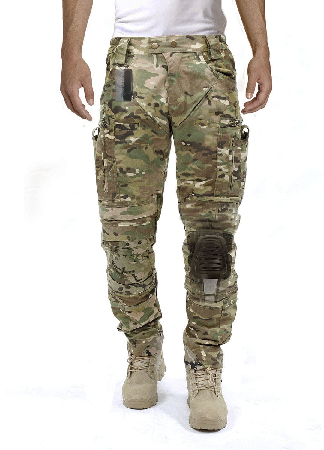 Men's Tactical Cargo Trousers with Integrated Knee Pads – Camouflage