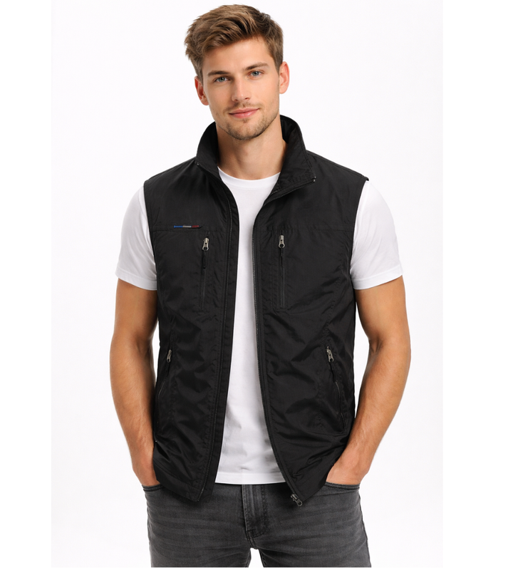 Men's Bodywarmer Zipper Stand Collar Outdoor Vest