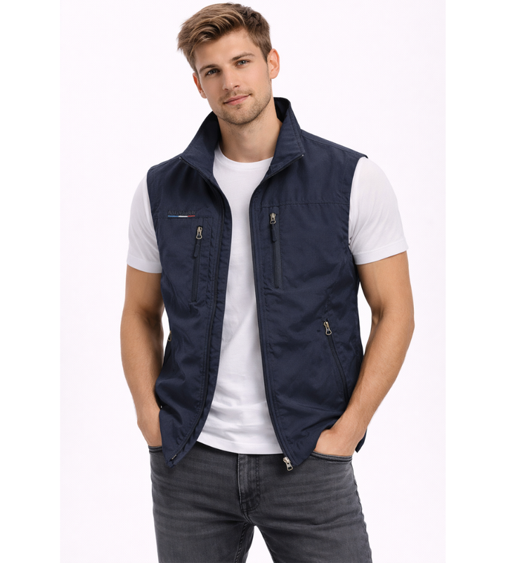 Men's Bodywarmer Zipper Stand Collar Outdoor Vest