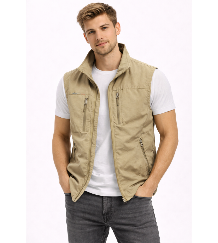 Men's Bodywarmer Zipper Stand Collar Outdoor Vest