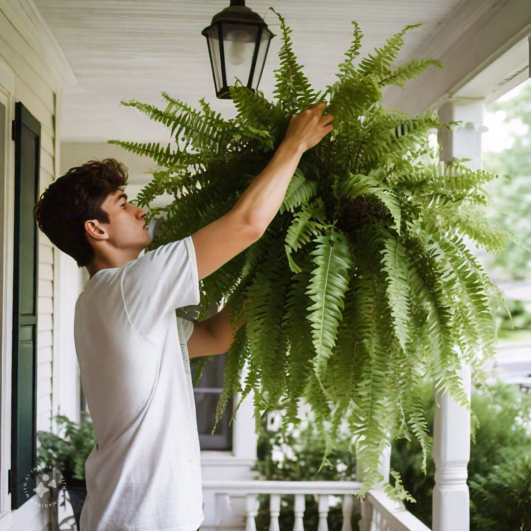 EverVerde UV-Resistant Artificial Boston Fern Set of 18