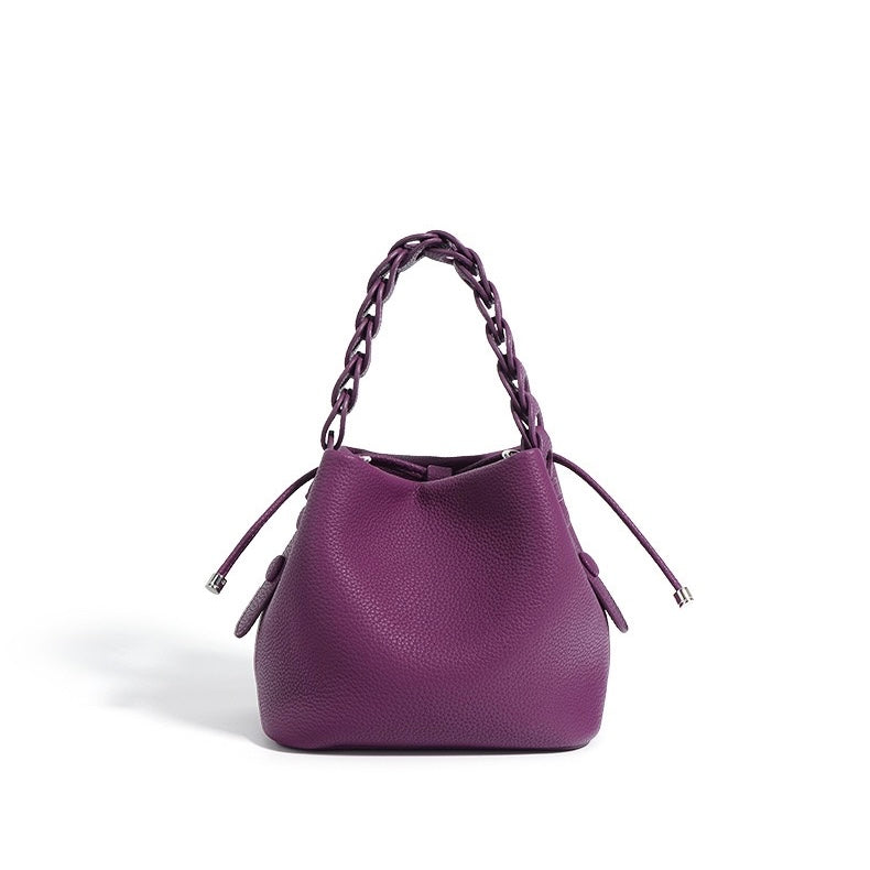 Brea – Women's Mini Bucket Bag With Braided Top Handle