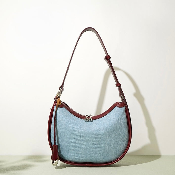 Billie – Hobo Shoulder Bag with Trim and Adjustable Strap