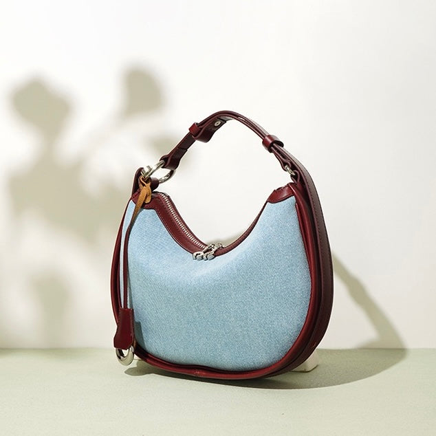 Billie – Hobo Shoulder Bag with Trim and Adjustable Strap
