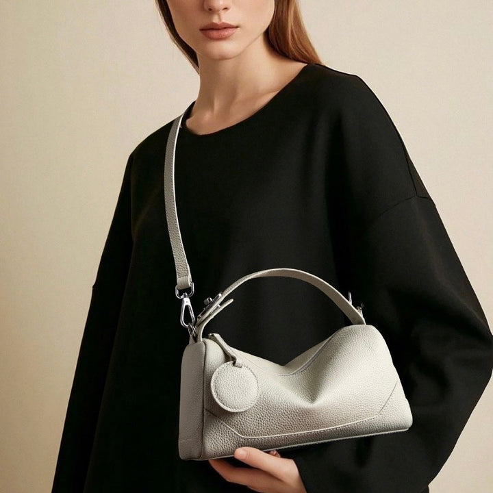 Reeve – Pebbled Shoulder Bag With Crossbody Strap