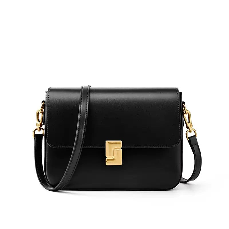 Lola – Women's Shoulder Bag With Gold Turn-Lock Closure