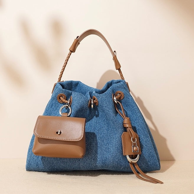Zola – Women's Bucket Bag Drawstring Shoulder Purse With Mini Pouch & Crossbody Strap