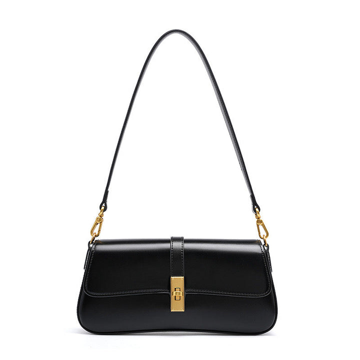 Roux – Women's Baguette Bag With Gold Turn-Lock Closure