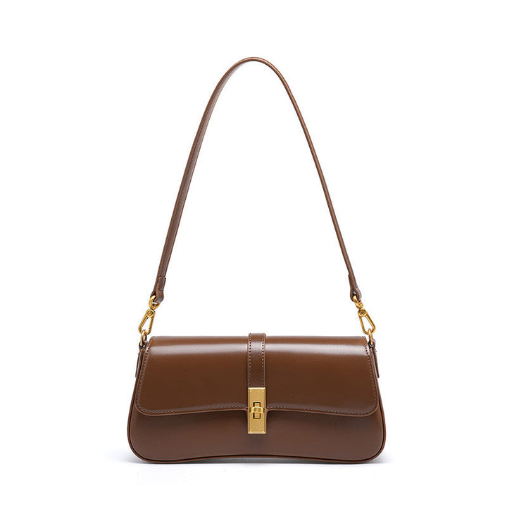 Roux – Women's Baguette Bag With Gold Turn-Lock Closure