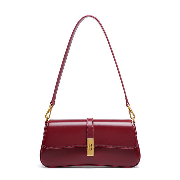 Roux – Women's Baguette Bag With Gold Turn-Lock Closure