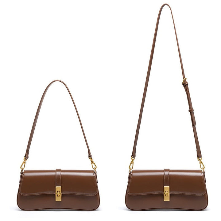 Roux – Women's Baguette Bag With Gold Turn-Lock Closure