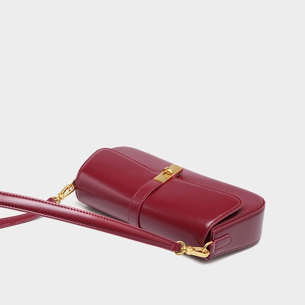 Roux – Women's Baguette Bag With Gold Turn-Lock Closure