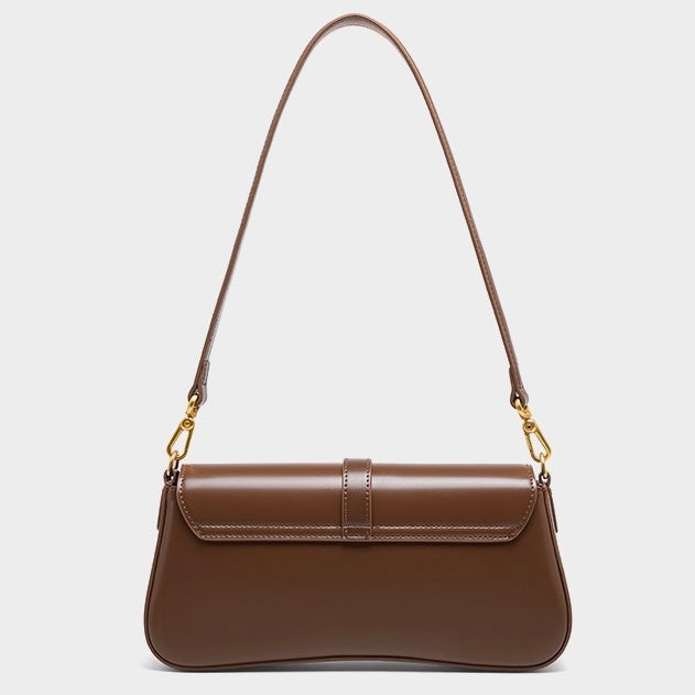 Roux – Women's Baguette Bag With Gold Turn-Lock Closure