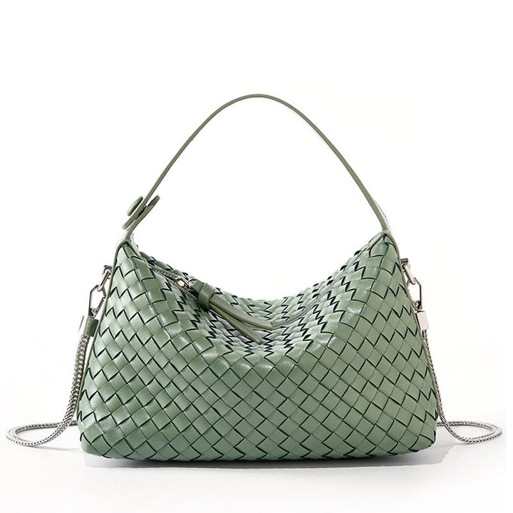 Palma – Woven Shoulder Bag With Chain Crossbody Strap