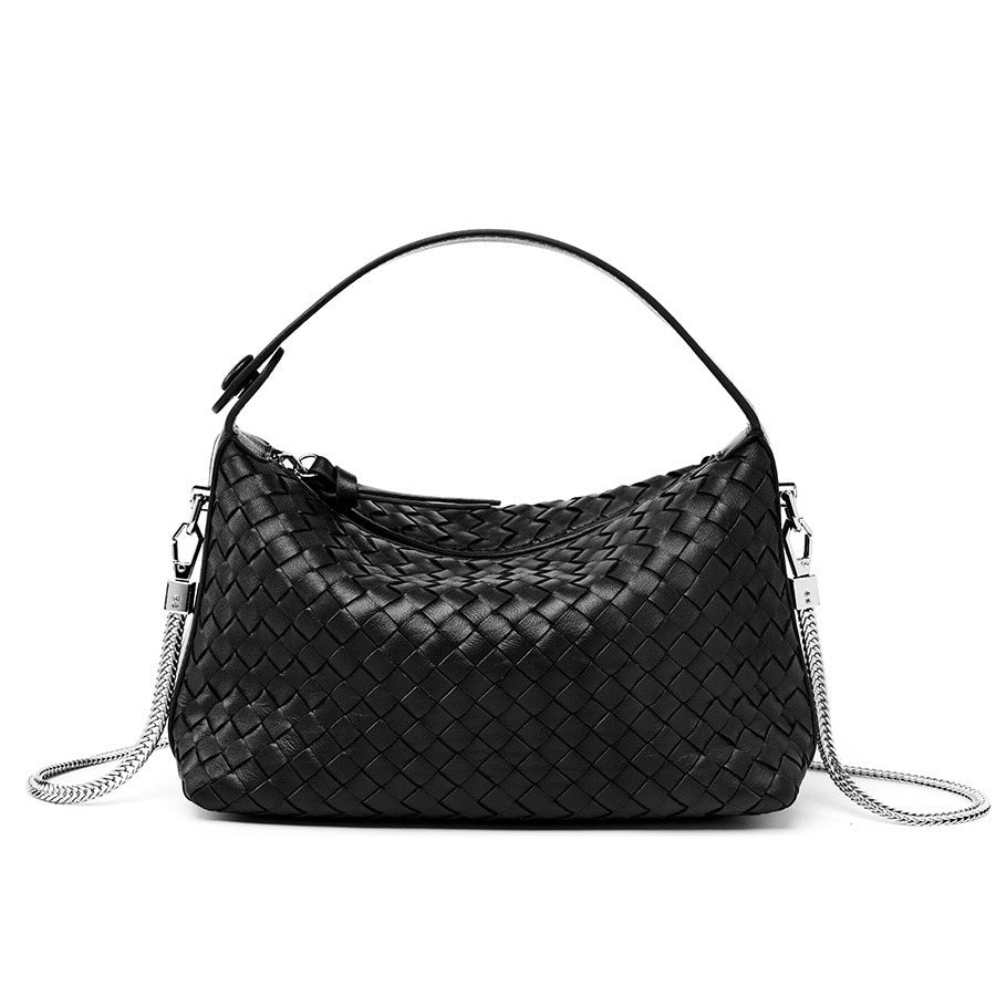Palma – Woven Shoulder Bag With Chain Crossbody Strap