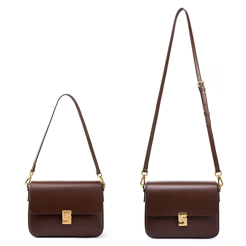 Lola – Women's Shoulder Bag With Gold Turn-Lock Closure