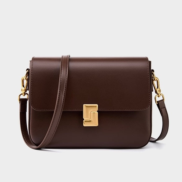 Lola – Women's Shoulder Bag With Gold Turn-Lock Closure