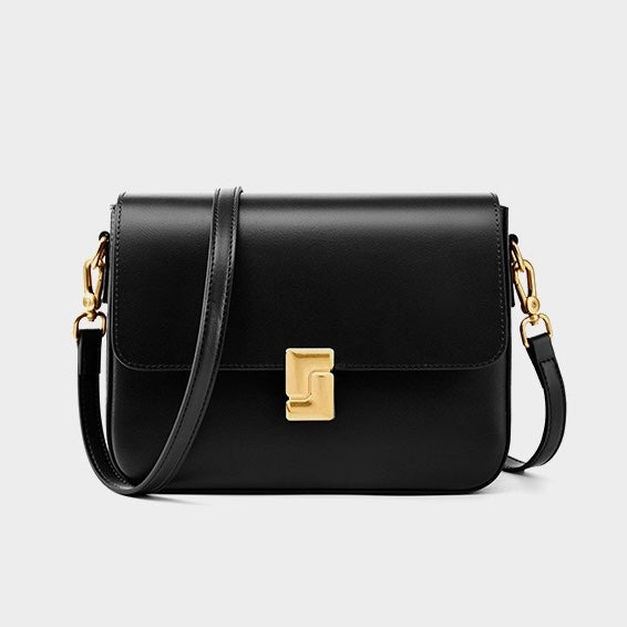 Lola – Women's Shoulder Bag With Gold Turn-Lock Closure