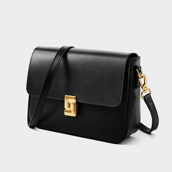 Lola – Women's Shoulder Bag With Gold Turn-Lock Closure