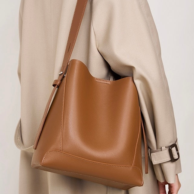 Wren – Women's Bucket Bag, Crossbody Shoulder Purse with Inner Zip Pocket