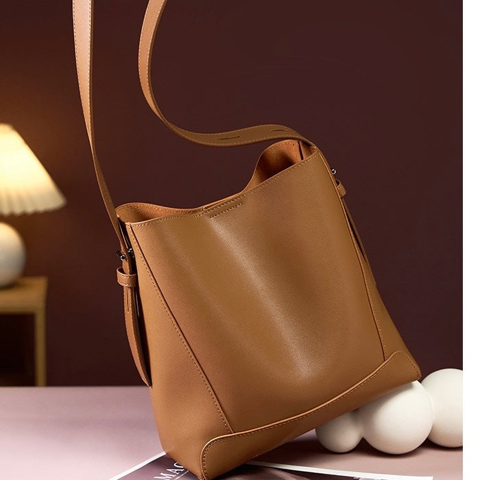 Wren – Women's Bucket Bag, Crossbody Shoulder Purse with Inner Zip Pocket