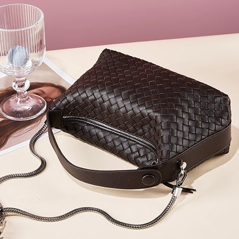 Palma – Woven Shoulder Bag With Chain Crossbody Strap