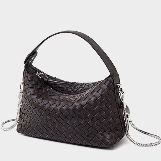 Palma – Woven Shoulder Bag With Chain Crossbody Strap