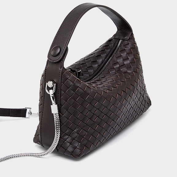 Palma – Woven Shoulder Bag With Chain Crossbody Strap