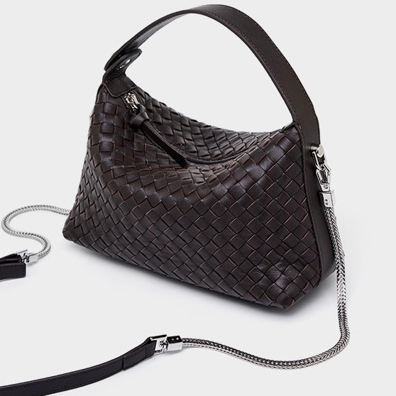 Palma – Woven Shoulder Bag With Chain Crossbody Strap