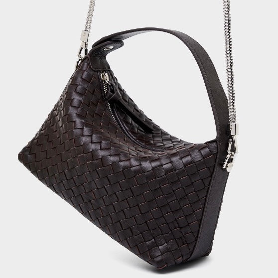 Palma – Woven Shoulder Bag With Chain Crossbody Strap