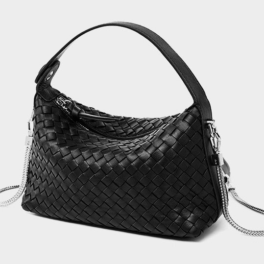 Palma – Woven Shoulder Bag With Chain Crossbody Strap