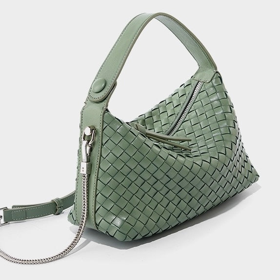 Palma – Woven Shoulder Bag With Chain Crossbody Strap