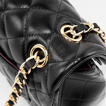 Lena – Quilted Chain Crossbody Bag, Classic Shoulder Purse with Turn-Lock Closure