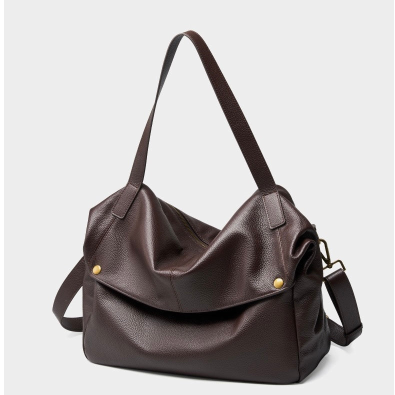 Harlow – Large Leather Hobo Bag, Women's Oversized Shoulder Bag with Crossbody Strap & Front Pocket