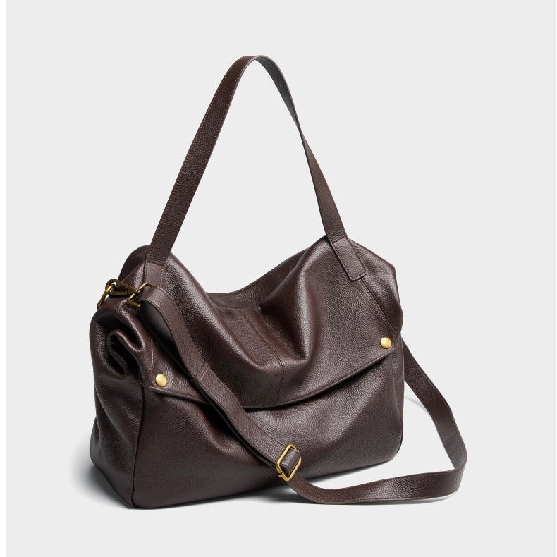 Harlow – Large Leather Hobo Bag, Women's Oversized Shoulder Bag with Crossbody Strap & Front Pocket