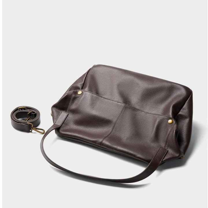 Harlow – Large Leather Hobo Bag, Women's Oversized Shoulder Bag with Crossbody Strap & Front Pocket