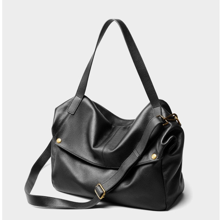 Harlow – Large Leather Hobo Bag, Women's Oversized Shoulder Bag with Crossbody Strap & Front Pocket