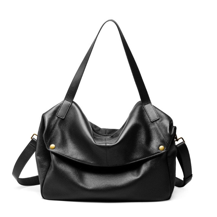 Harlow – Large Leather Hobo Bag, Women's Oversized Shoulder Bag with Crossbody Strap & Front Pocket