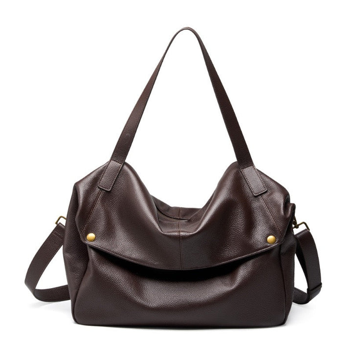 Harlow – Large Leather Hobo Bag, Women's Oversized Shoulder Bag with Crossbody Strap & Front Pocket